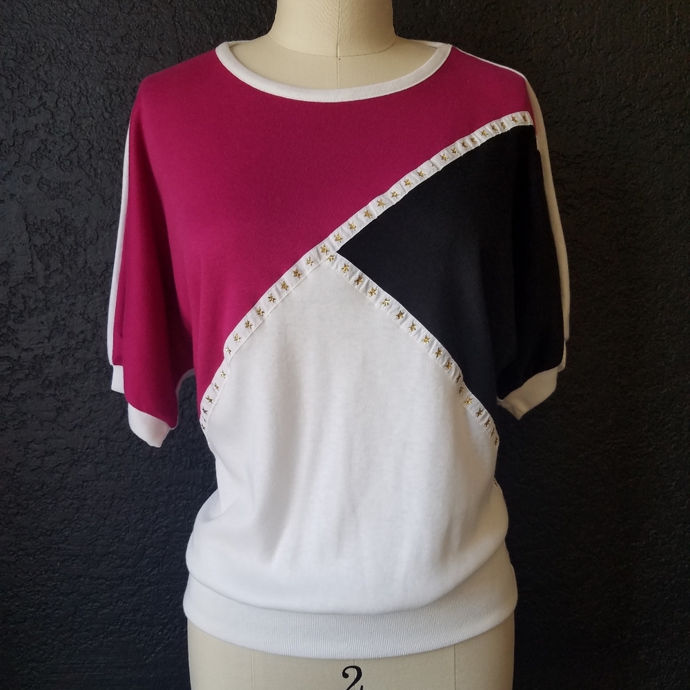 Vintage D.K. Gold jersey tee with gold stars